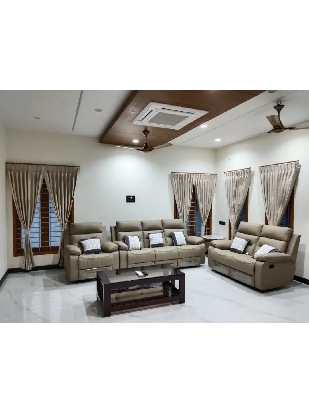 Soft curtains in a bright room